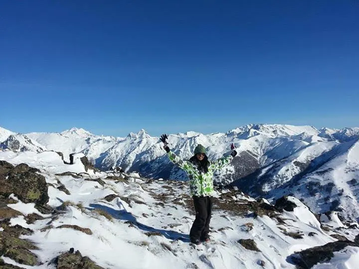 Schimiggy alex tran in the andes mountains patagonia bariloche argentina