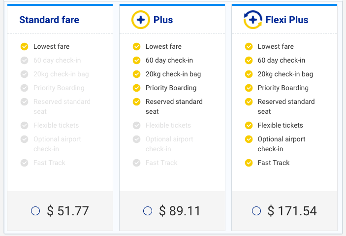 ryan air flight options