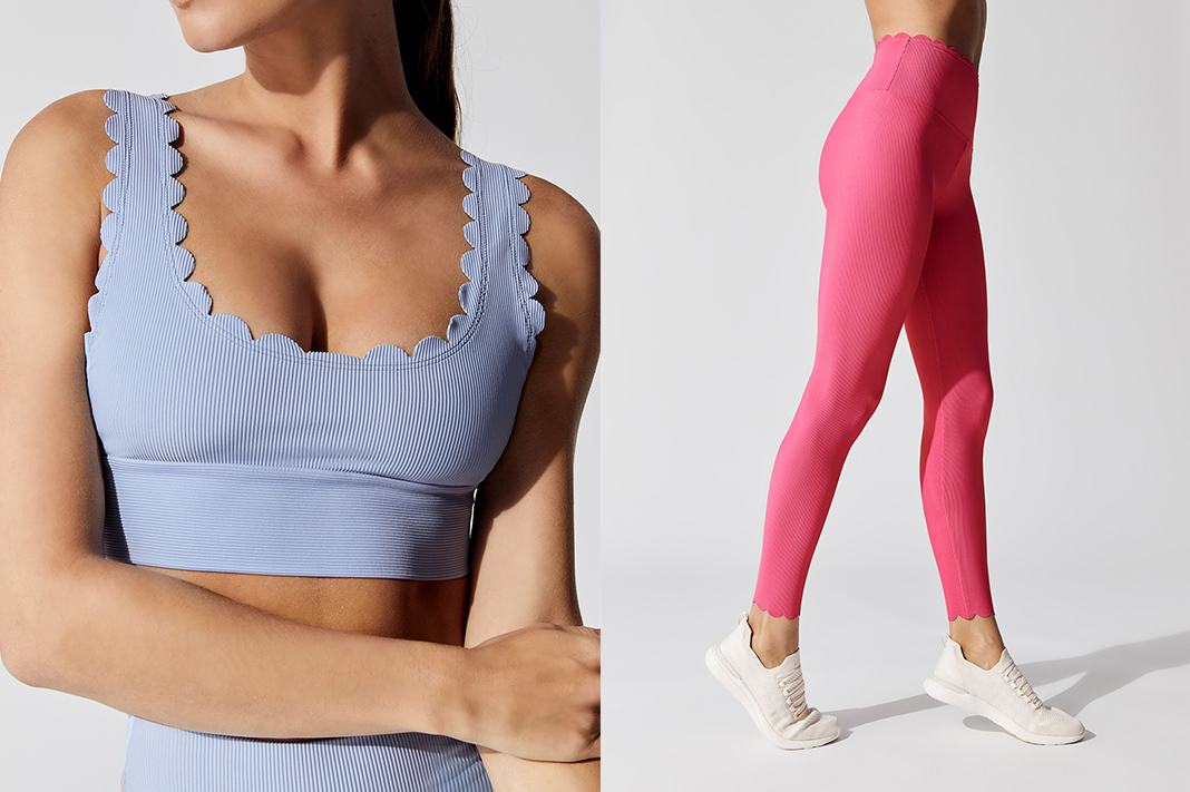 beach riot scallop hem activewear leggings sports bra crop top