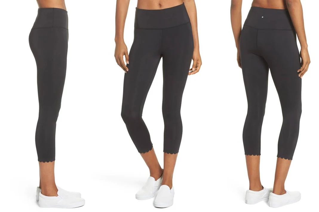 kate spade new york activewear scallop detail crop leggings