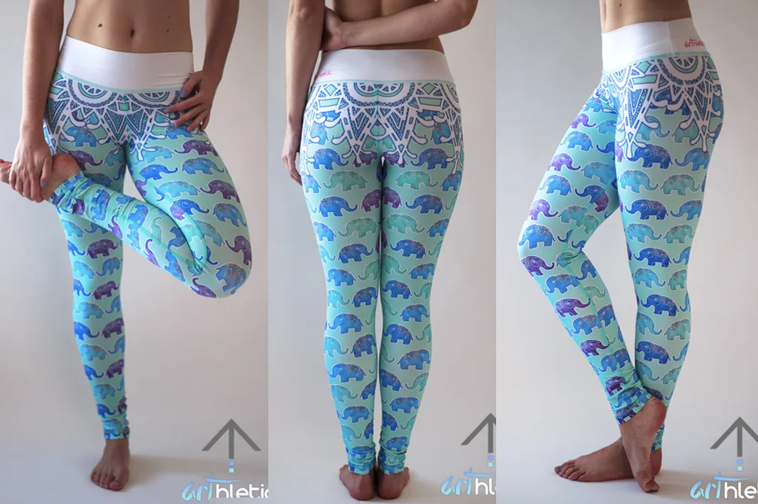 arthletic wear elephant printed leggings