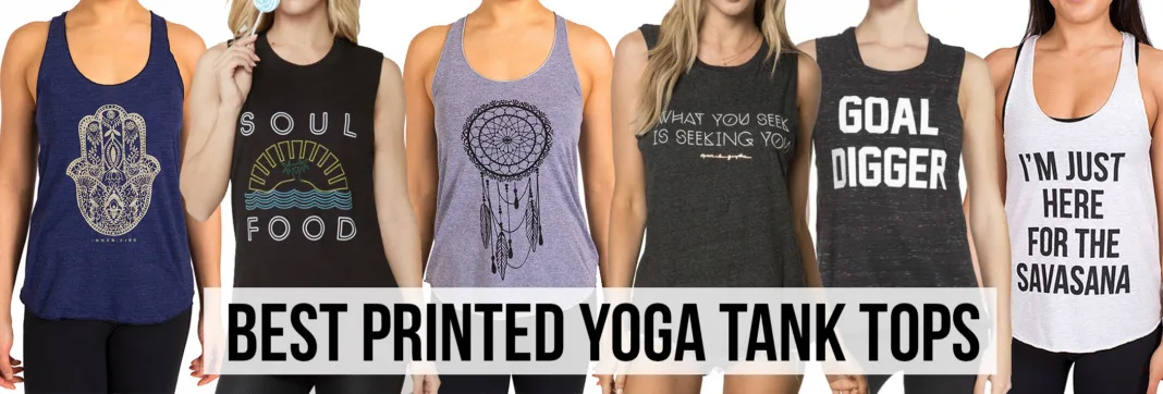 screen printed workout yoga tank tops