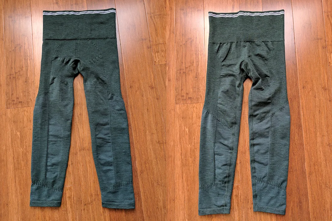 LNDR Seven eight leggings front back dark green marl