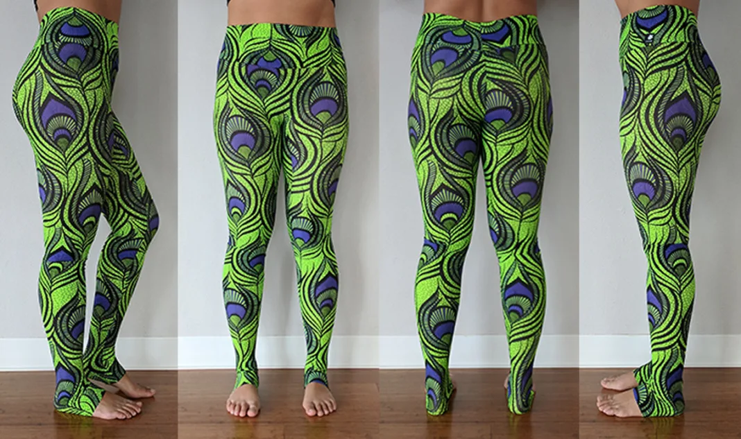 lineage wear leggings review peacock green purple try on