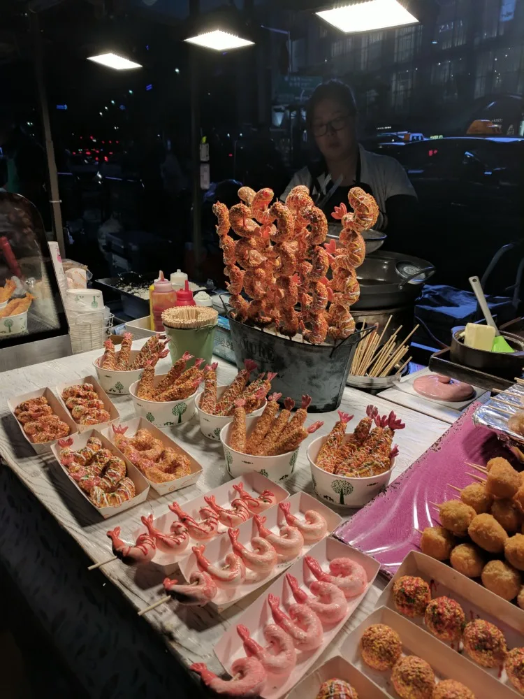 myeongdong market fried fish sticks seoul korea