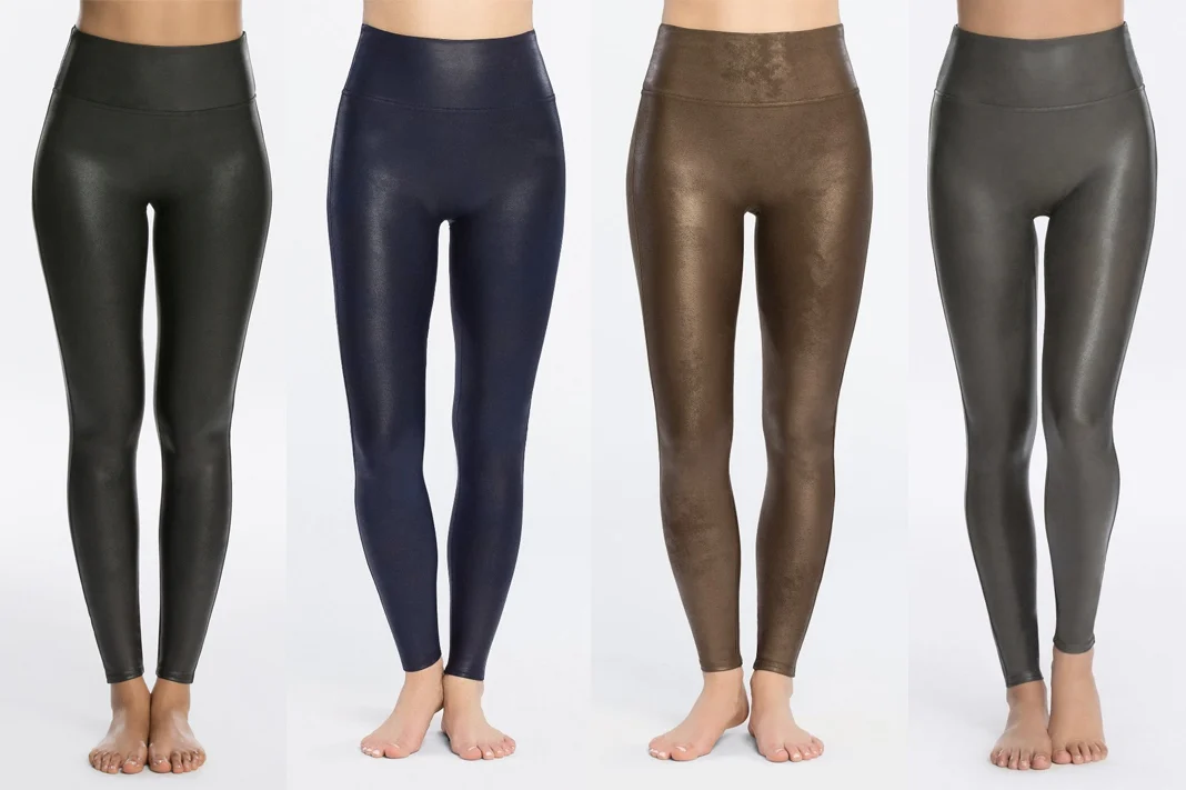 SPANX Faux Leather leggings in Black, Night Navy, Bronze Metal and Gunmetal