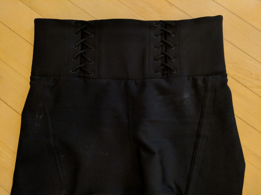 Carbon38 Jonathan Simkhai collection - Lace Up Corset Leggings - Waistband (front)