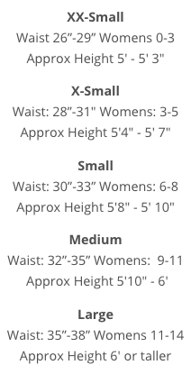 buddha pants size chart