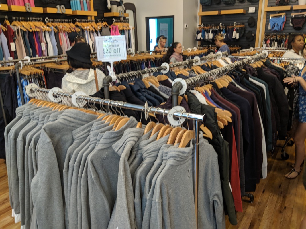 lululemon Outlet Orlando Florida womens outerwear racks