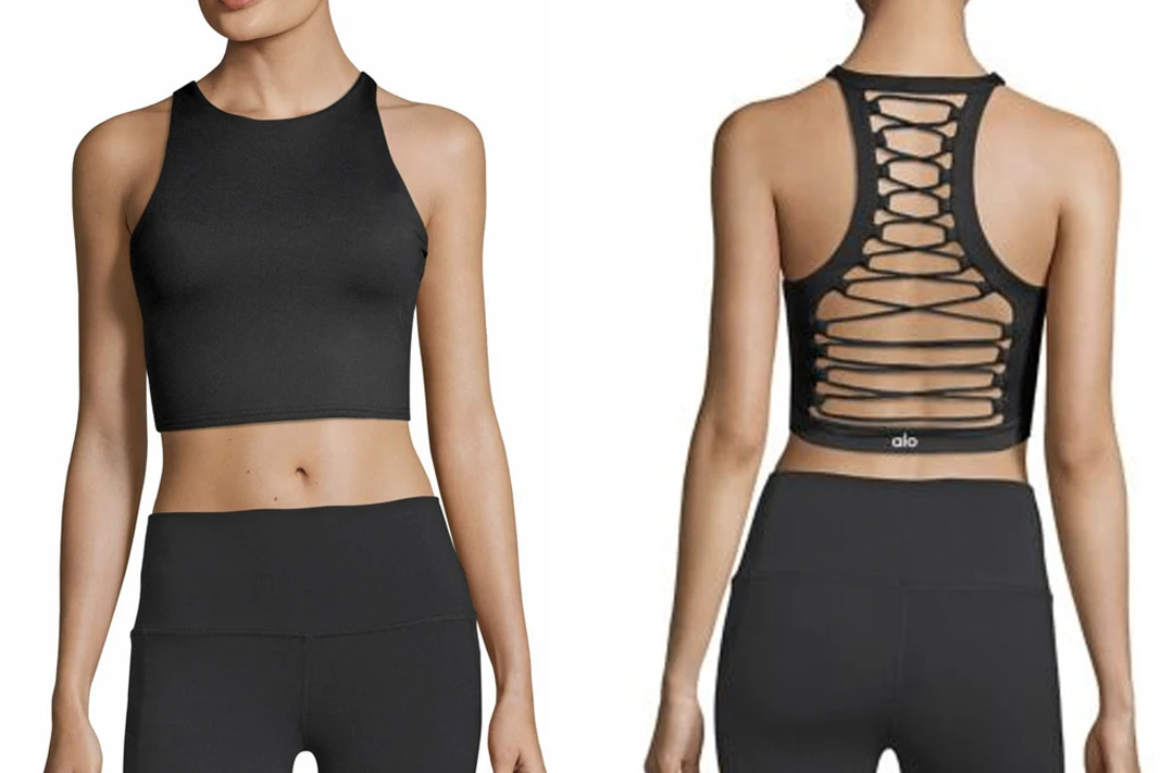 alo yoga movement lace up lattice crop sports bra