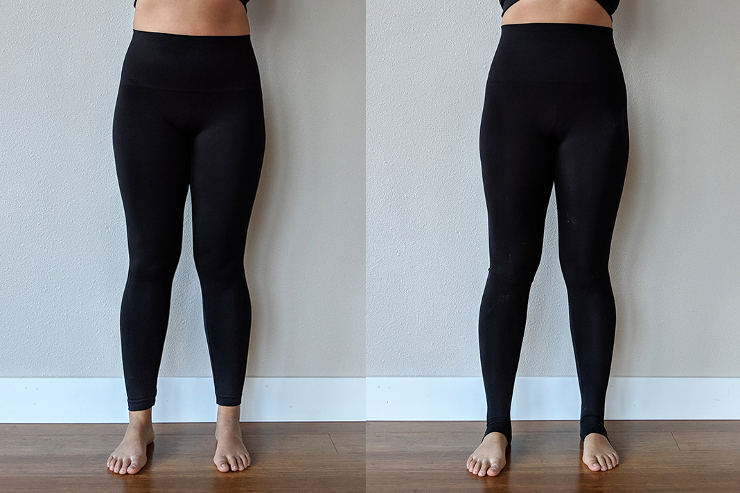 spanx vs spanx assets review seamless leggings black schimiggy reviews front