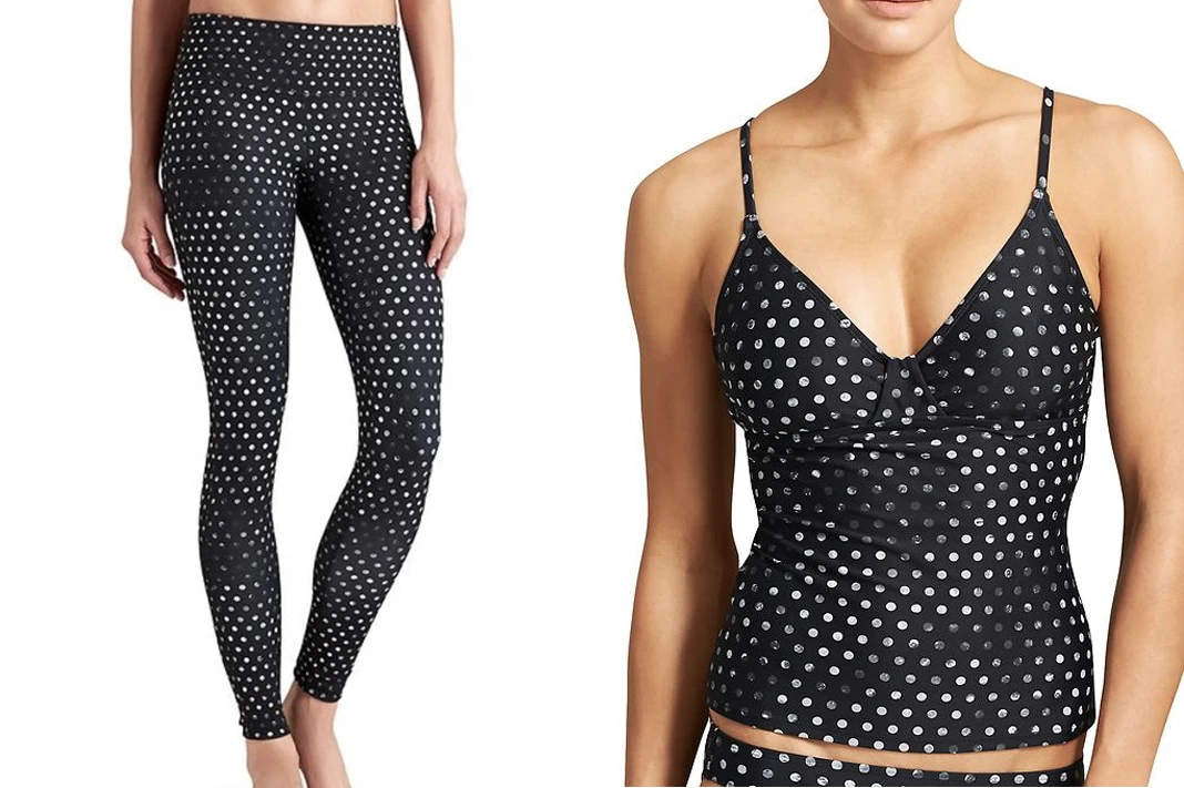 athleta polka dot activewear leggings swimwear schimiggy reviews