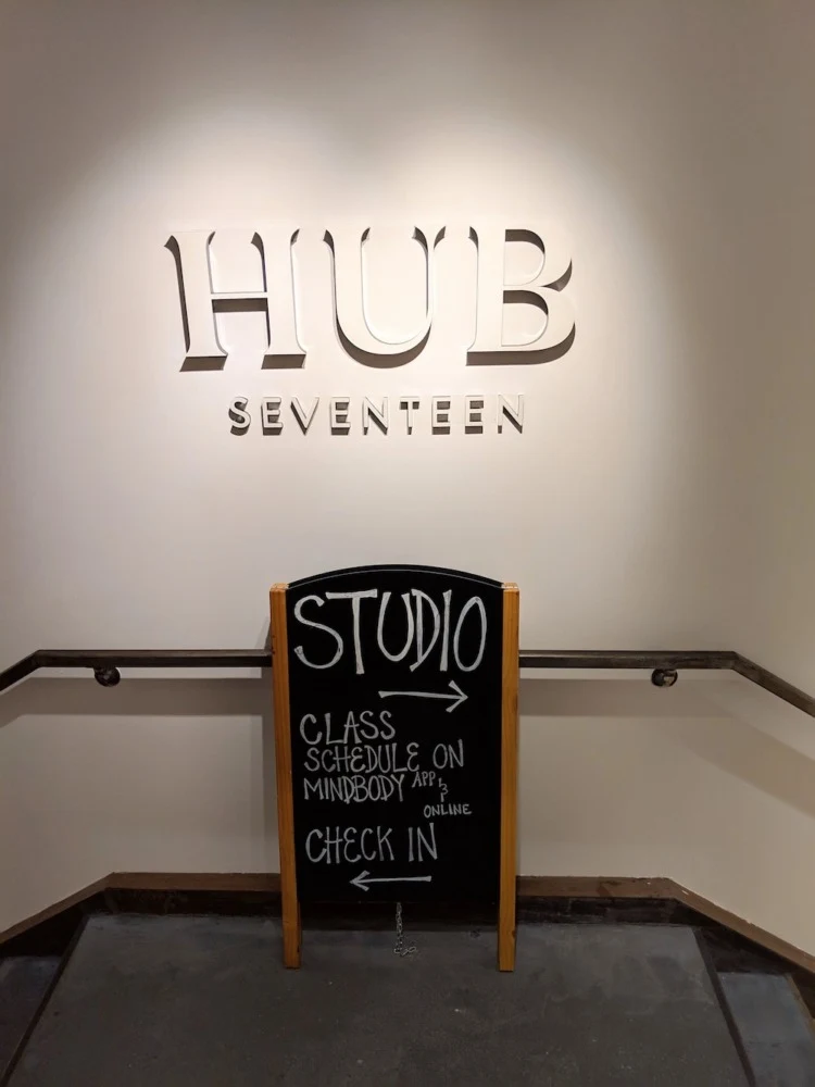 lululemon flagship new york store fashion district hub seventeen sign