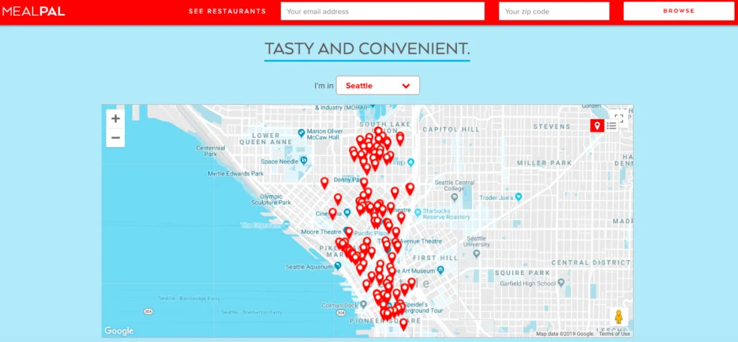 MealPal Review map of restaurants seattle drop down menu