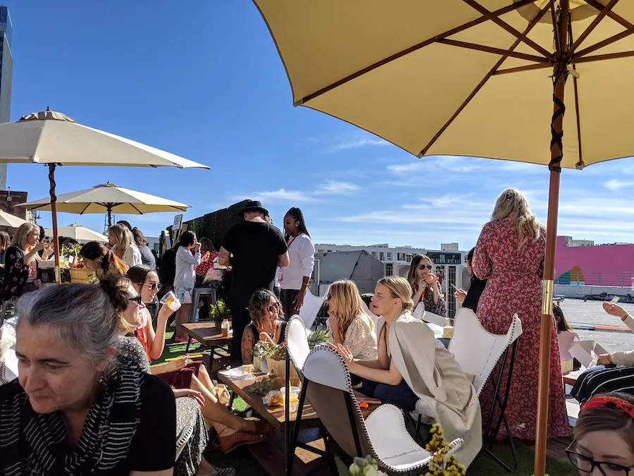 Enjoying Lunch on the Top Deck of the Hudson Loft