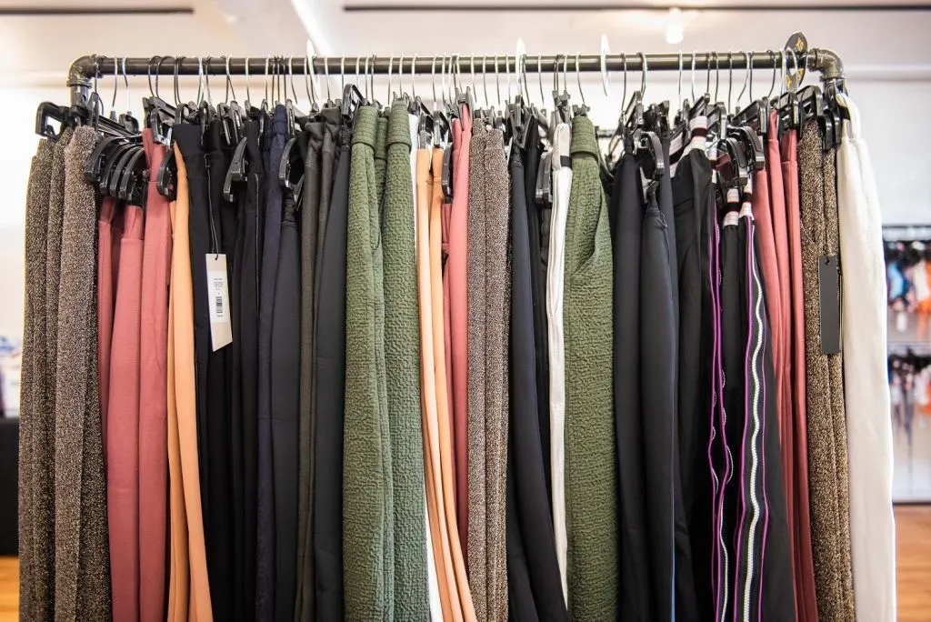 carbon38 sample sale pant rack