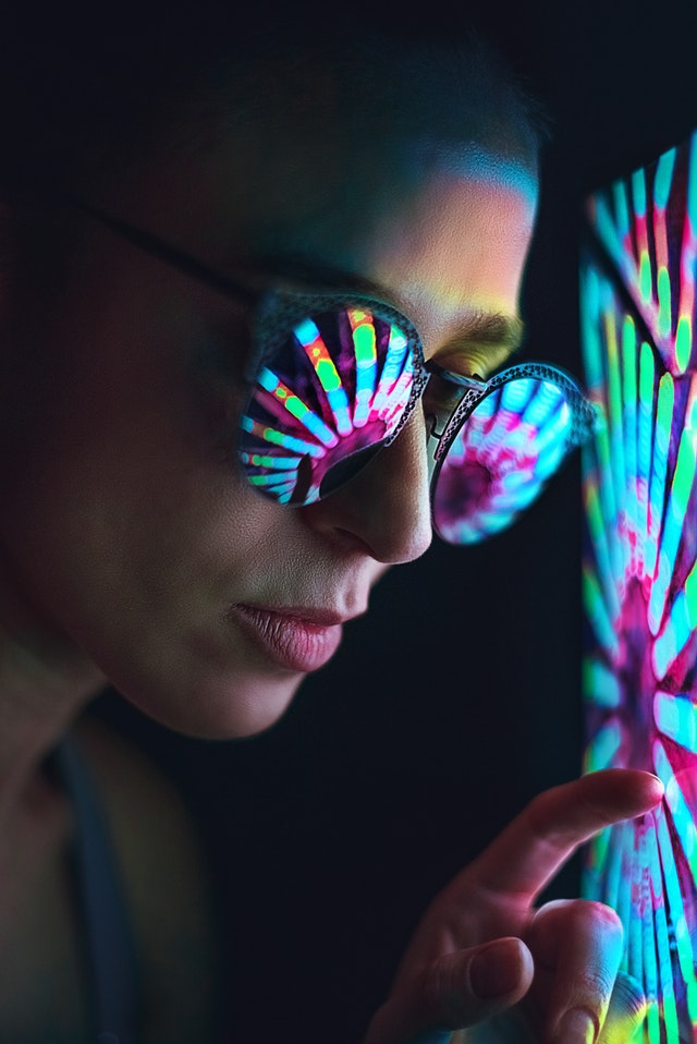 festival lights sunglasses neon party