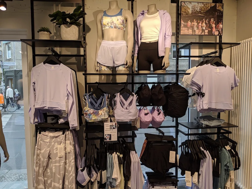 lululemon berlin germany store photos womens activewear purple spring colors