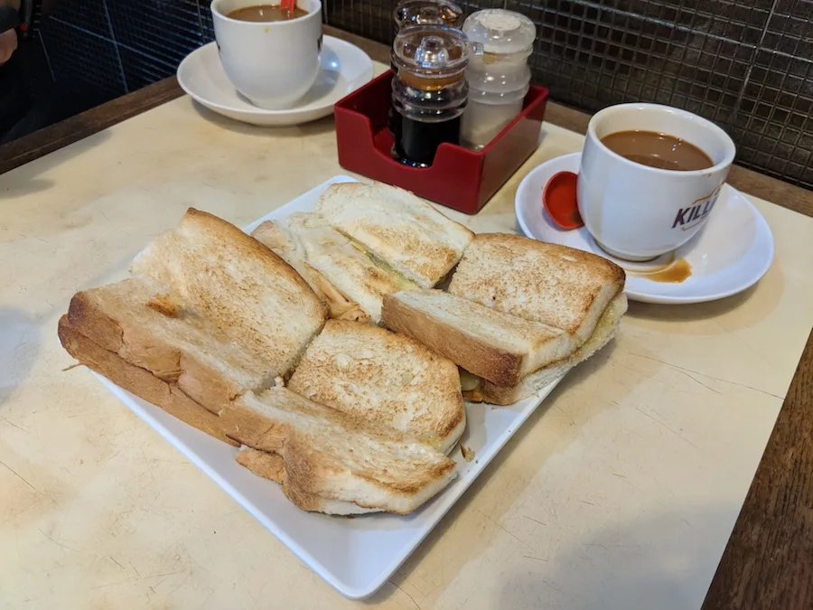 Killiney Kopitiam kaya toast and coffee