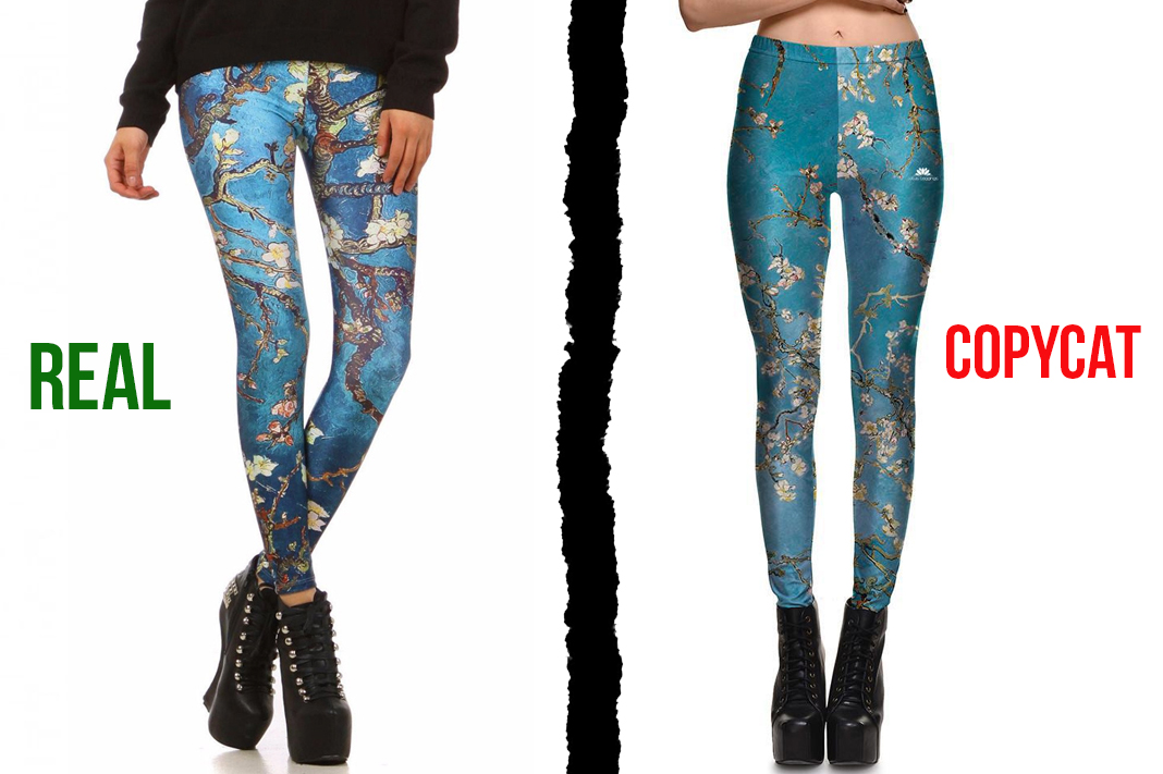 poprageous vs lotus leggings counterfeit almond blossom leggings