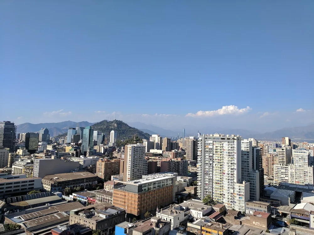 santiago chile view from above