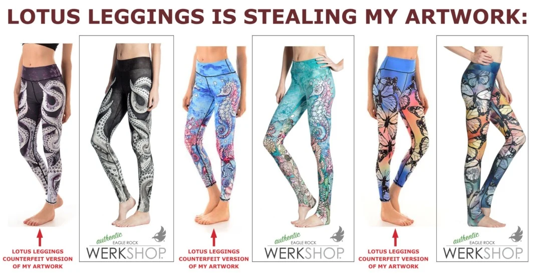 werkshop vs lotus leggings dupe counterfeit