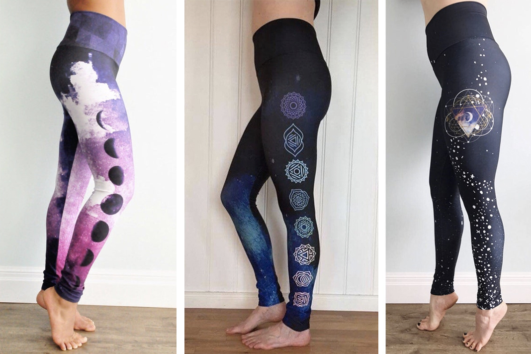 infinite mantra chakra leggings moon stars etsy store