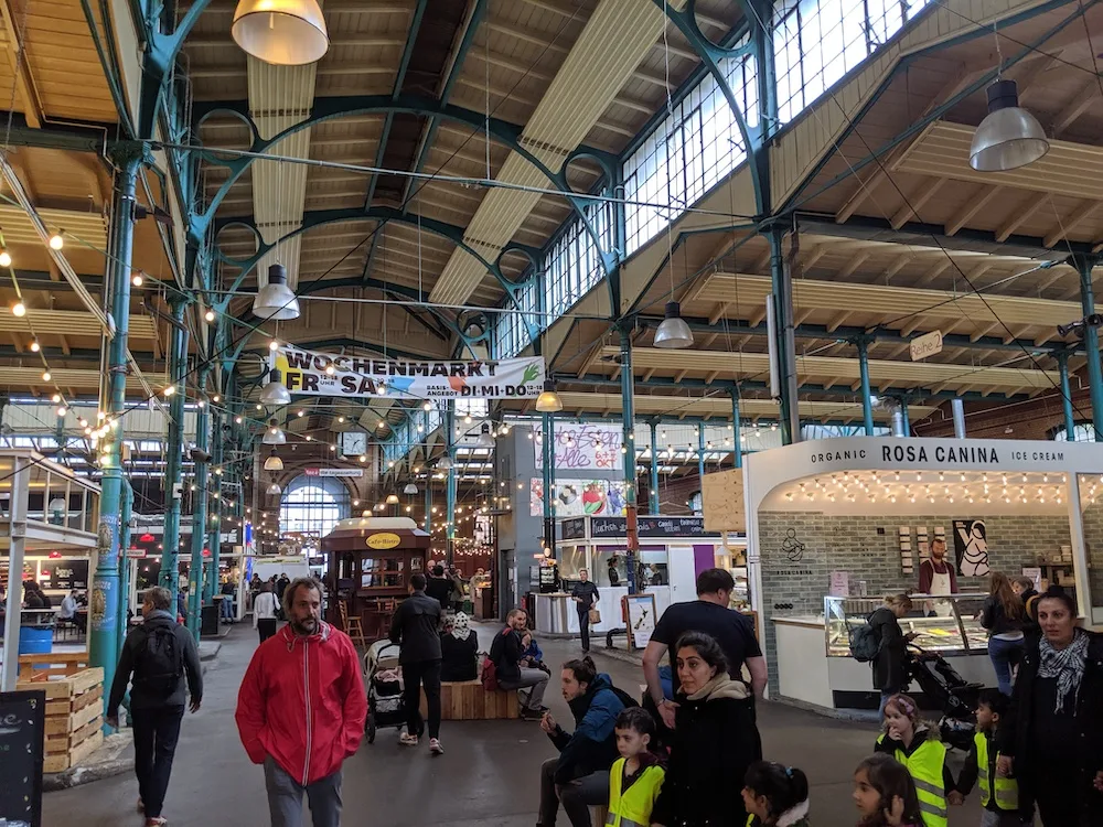 inside Markthalle Neun food court in berlin germany