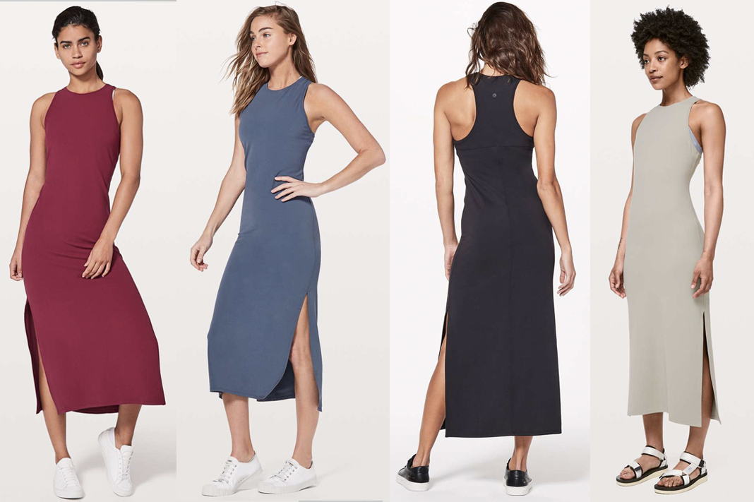 lululemon get going dress maxi high neck racerback