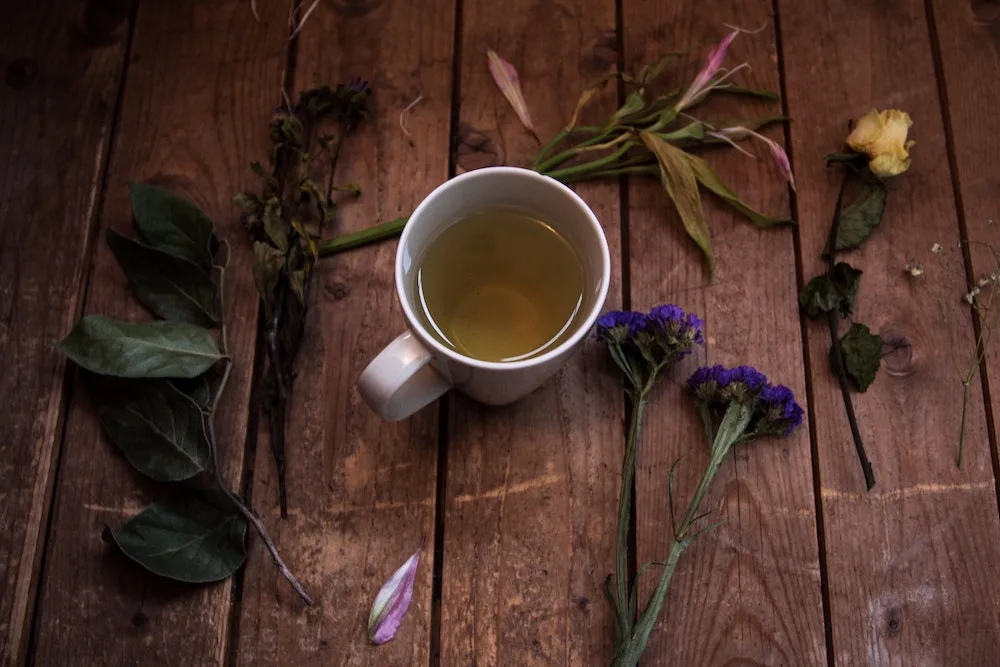 herbal tea in a cup to relax and sleep