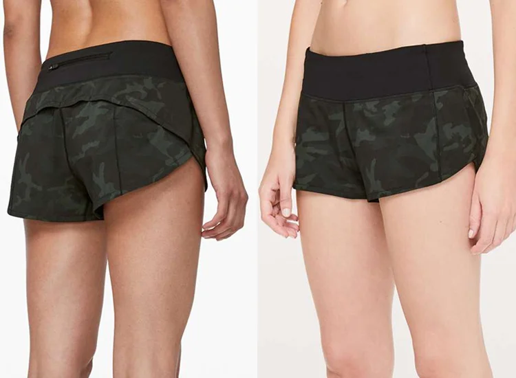 lululemon Speed Up Shorts Incognito Camo Multi Green ICMG