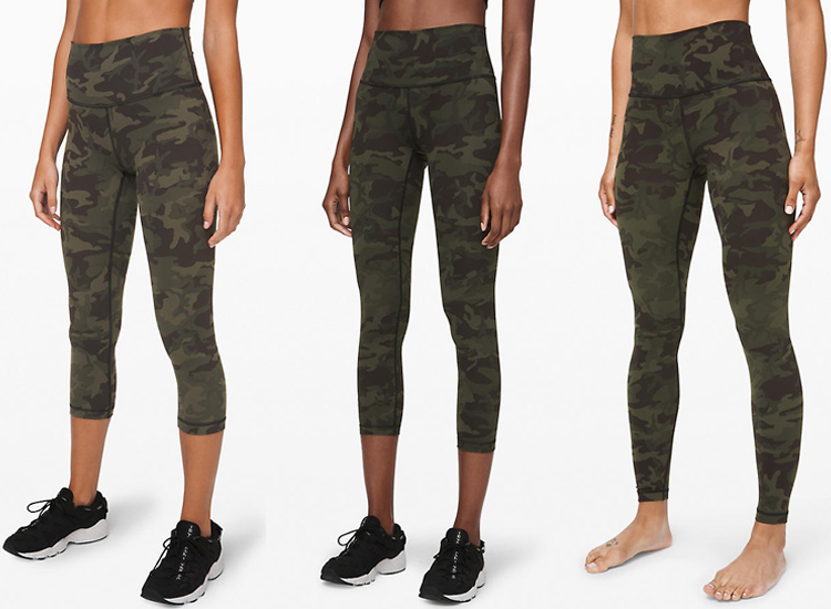 lululemon Wunder Under Pants incognito camo multi gator green ICMG