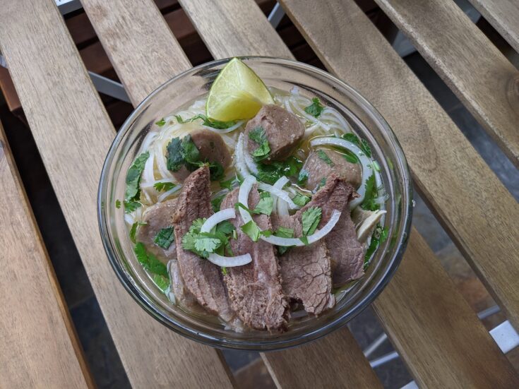 vietnamese cuisine chicken and beef pho with meatballs