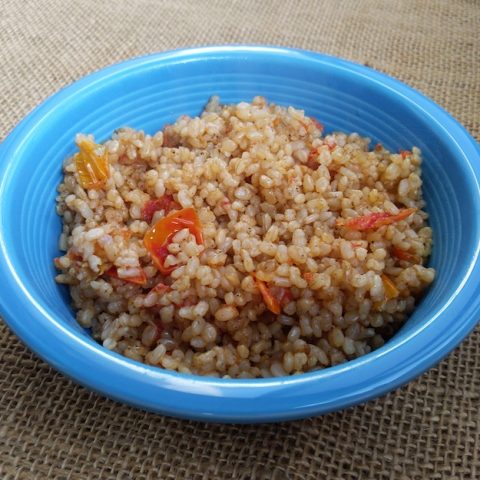 Instant Pot Tomato Garlic Brown Rice Recipe