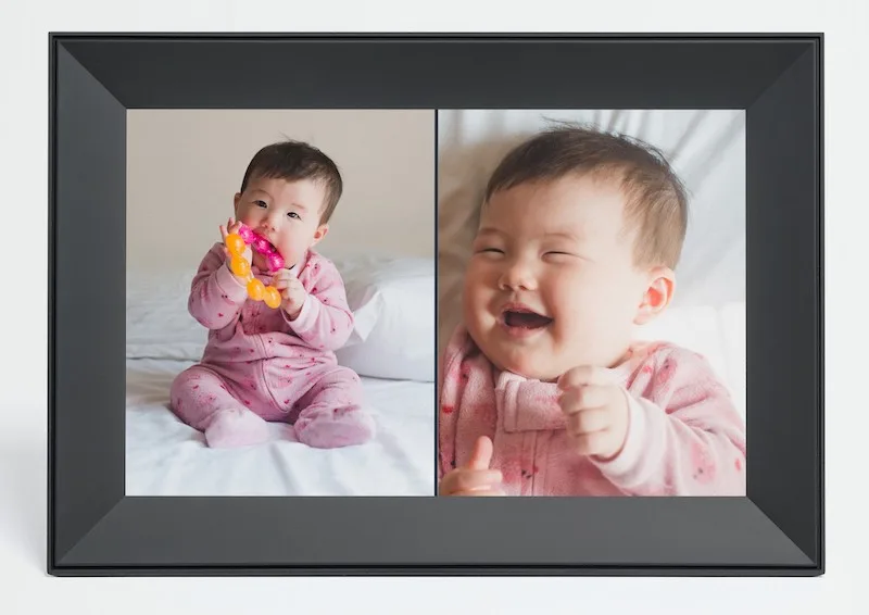 aura frames carver gray black digital photo frame