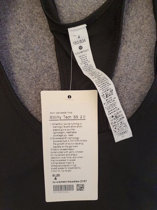 lululemon fake swiftly tank top hang tag