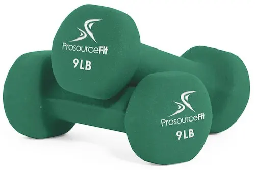 prosourcefit dumbbells green 9 pounds