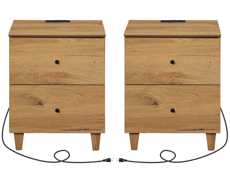 nightstand with charging outlets