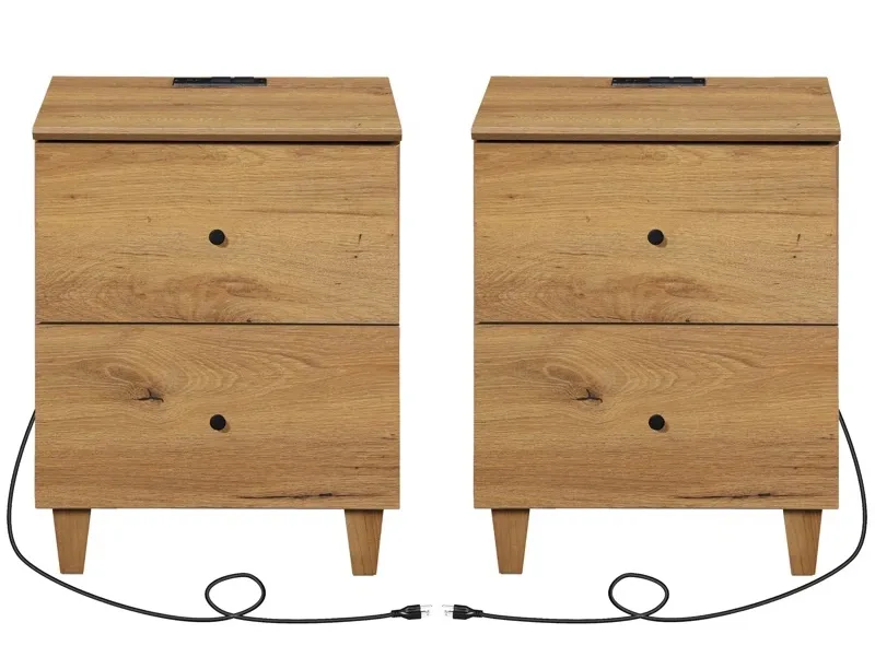nightstand with charging outlets