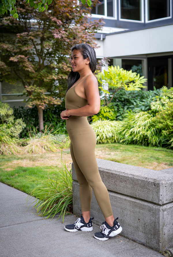 girlfriend collective fern green FLOAT leggings review side