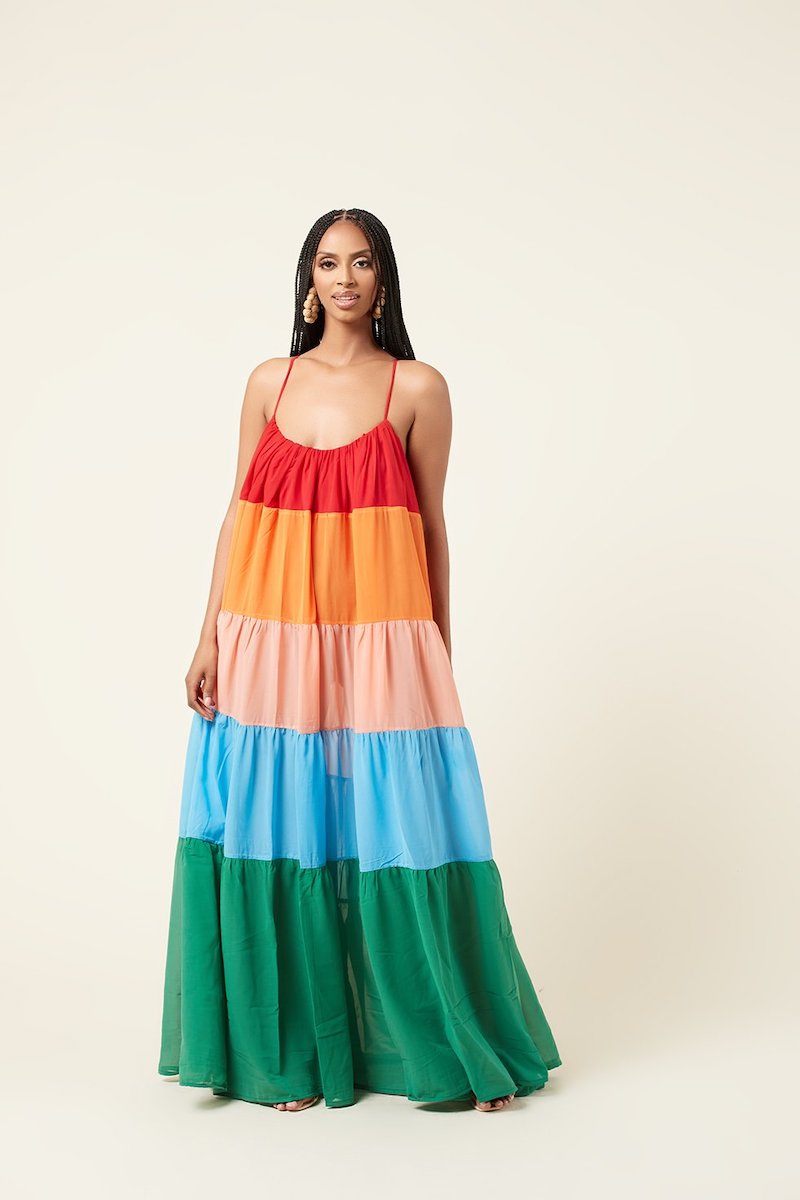 Grass Fields Bella Rainbow Maxi Dress