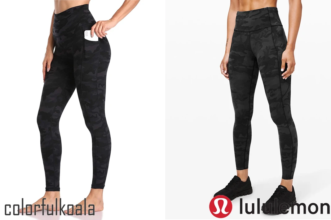 colorfulkoala vs lululemon fast and free tights dupe