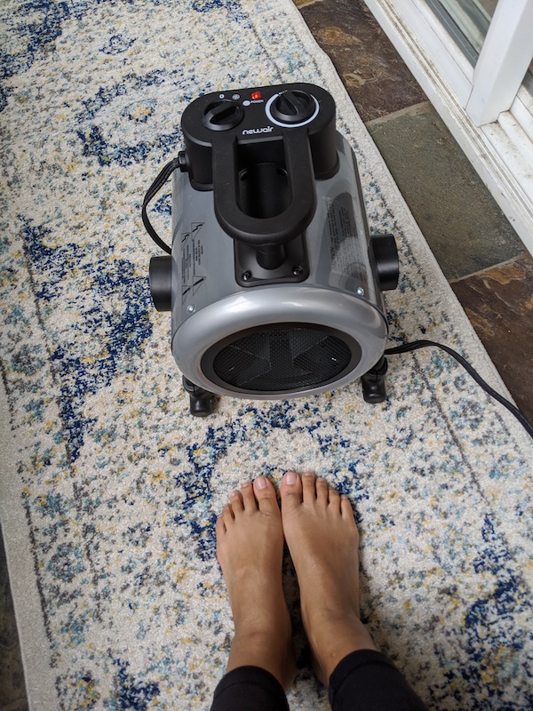 Newair Garage Space Heater warm feet