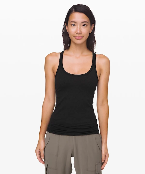 lululemon ebb to street ribbed tank black