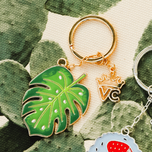 Banana Leaf Keychain Monstera Plant Velvet Caviar