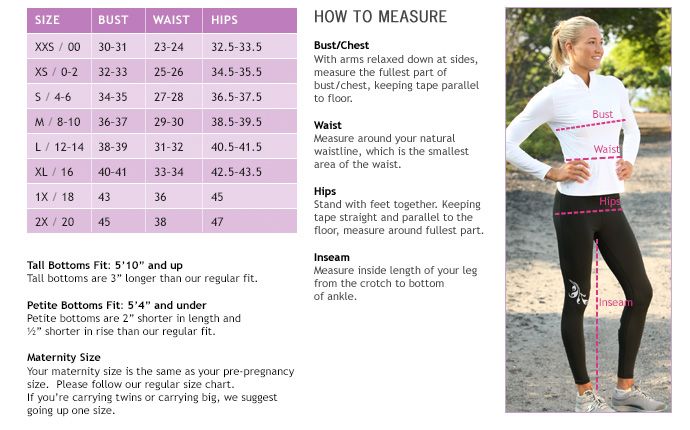 Athleta Size Chart Guide