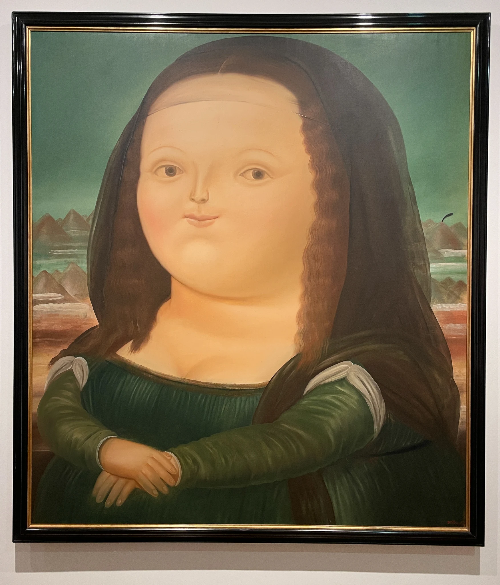 chubby Mona Lisa by Fernando Botero at the Botero Museum in Bogota Colombia