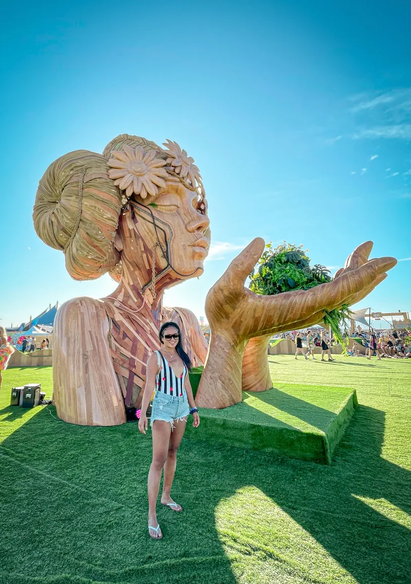 Daniel Popper Anima wooden sculpture at EDC Electric Daisy Carnival in Las Vegas Nevada