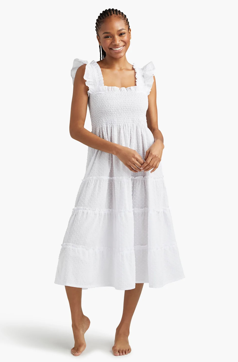 Hill House Home Ellie Nap Dress White Swiss Dot