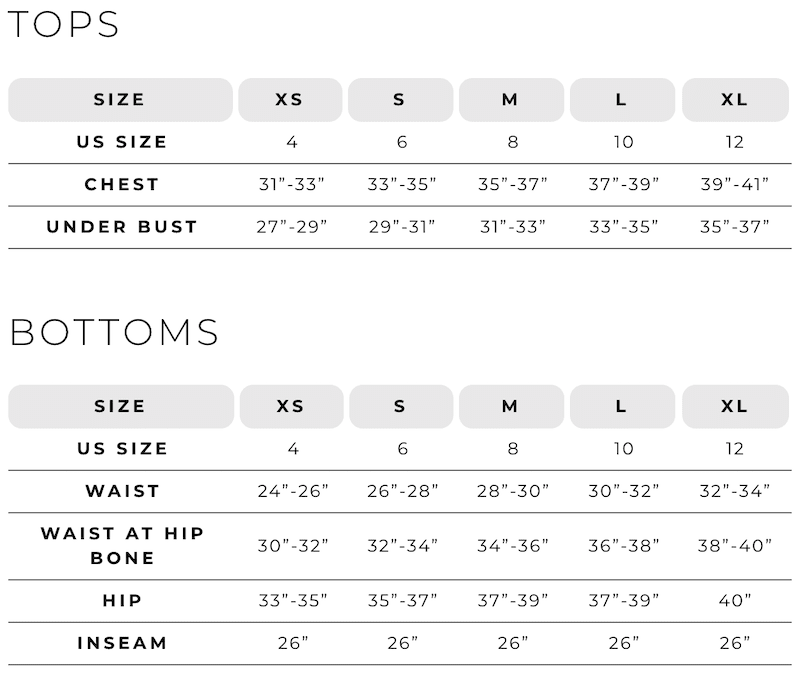 Wear It To Heart Size Chart